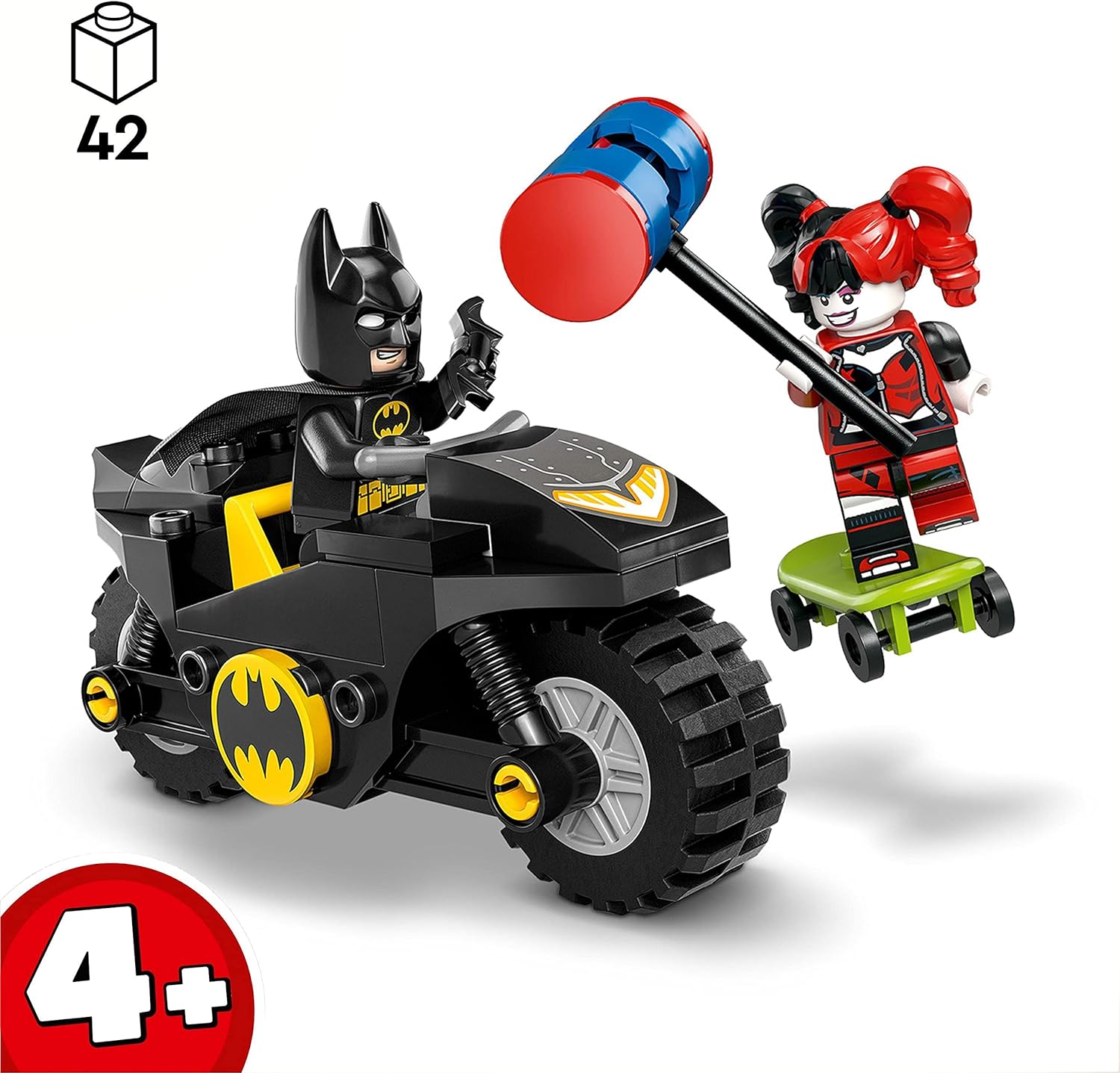 LEGO 76220 DC Batman vs. Harley Quinn, Superhelden-Set mit Action Figuren, Skateboard und Motorrad-Spielzeug für Jungen und Mädchen ab 4 Jahren LEGO 76220 DC Batman vs. Harley Quinn, Superhelden-Set mit Action Figuren, Skateboard und Motorrad-Spielzeug für Jungen und Mädchen ab 4 Jahren
