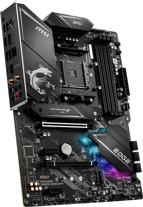 MSI MPG B550 GAMING EDGE WIFI - Motherboard - ATX - Socket AM4 - AMD B550 Chipsatz - USB-C Gen2, USB-C Gen1, USB 3.2 Gen 1, USB 3.2 Gen 2 - 2.5 Gigabit LAN, Wi-Fi, Bluetooth - Onboard-Grafik (CPU erforderlich) MSI MPG B550 GAMING EDGE WIFI - Motherboard - ATX - Socket AM4 - AMD B550 Chipsatz - USB-C Gen2, USB-C Gen1, USB 3.2 Gen 1, USB 3.2 Gen 2 - 2.5 Gigabit LAN, Wi-Fi, Bluetooth - Onboard-Grafik (CPU erforderlich)
