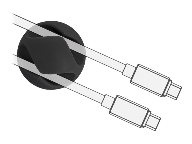 Delock Kabelhalter - Tisch montierbar, Oberfläche montierbar, geeignet für Wandmontage - Schwarz (Packung mit 6)