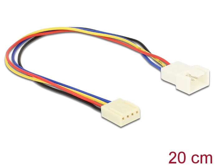 Delock Kabel Lüfteranschluss 4pin Stecker-Buchse 0,20m