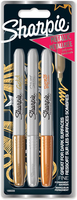 Sharpie Metallic Marker Permanent F 3 Stk Gold,Silber,Bronze Blister