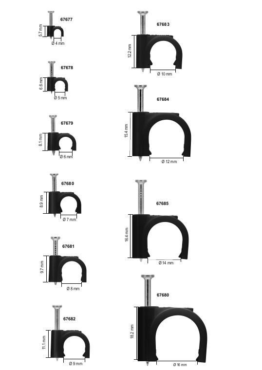 Kabelschelle 8 mm, schwarz