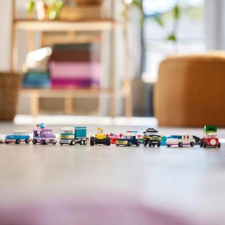 LEGO Classic Kreative Fahrzeuge, Bausteine-Set für Bunte Modellautos inkl. LKW, Polizeiauto und Baufahrzeuge, Baubare Spielzeug-Autos für Kinder, Geschenk für Jungs und Mädchen ab 5 Jahren 11036