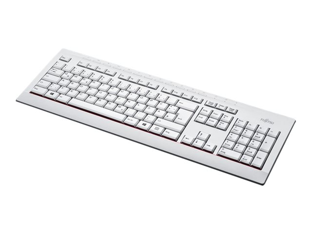 Fujitsu KB521 with M520 bundle - Tastatur-und-Maus-Set - USB - Deutsch - Marble Gray (Packung mit 10)
