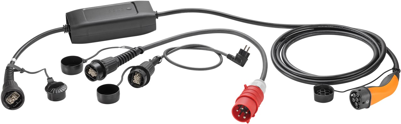 Set mobile Ladestation Universal, Typ 2, bis zu 22 kW, 6 m Set mobile Ladestation Universal, Typ 2, bis zu 22 kW, 6 m