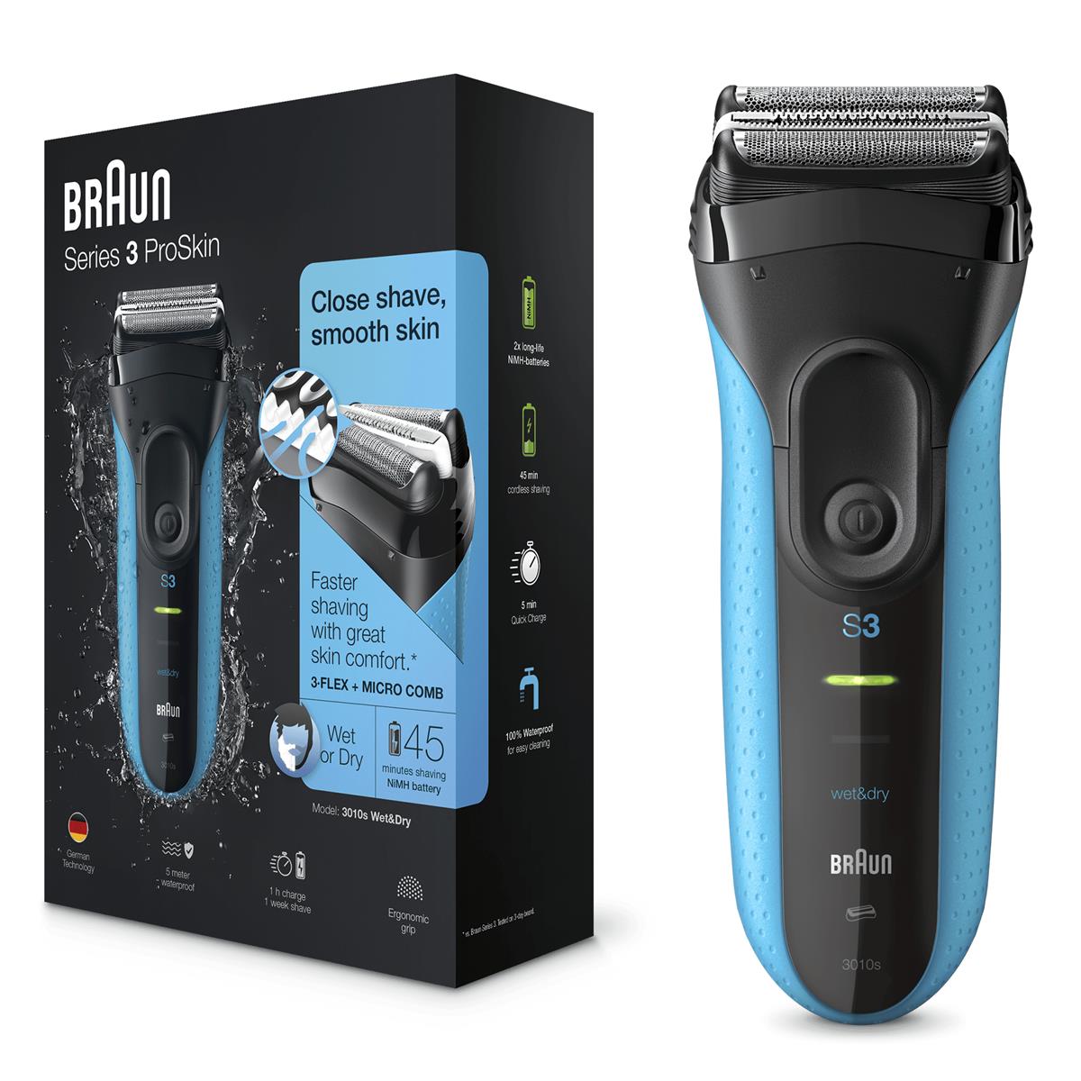 Braun Series 3 ProSkin 3010s - Rasierer - schnurlos