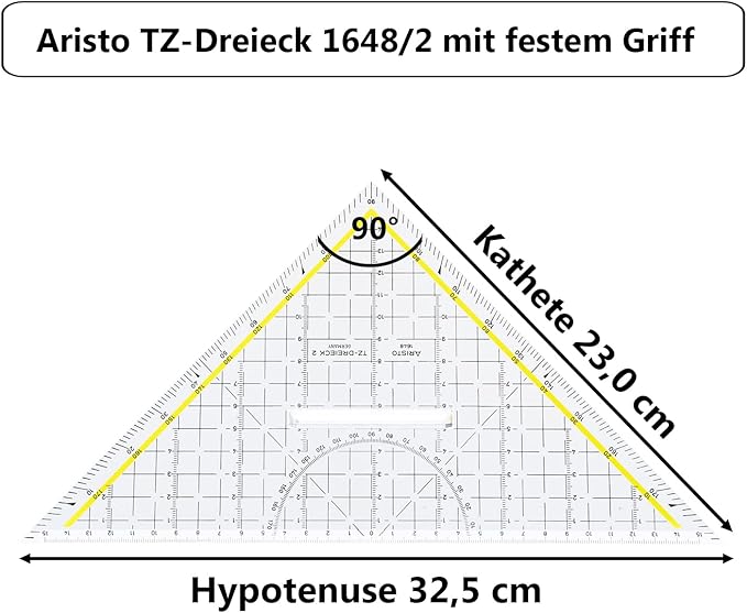 ARISTO TZ-Dreieck 32,5cm mit Griff Facette und Tuschenoppen