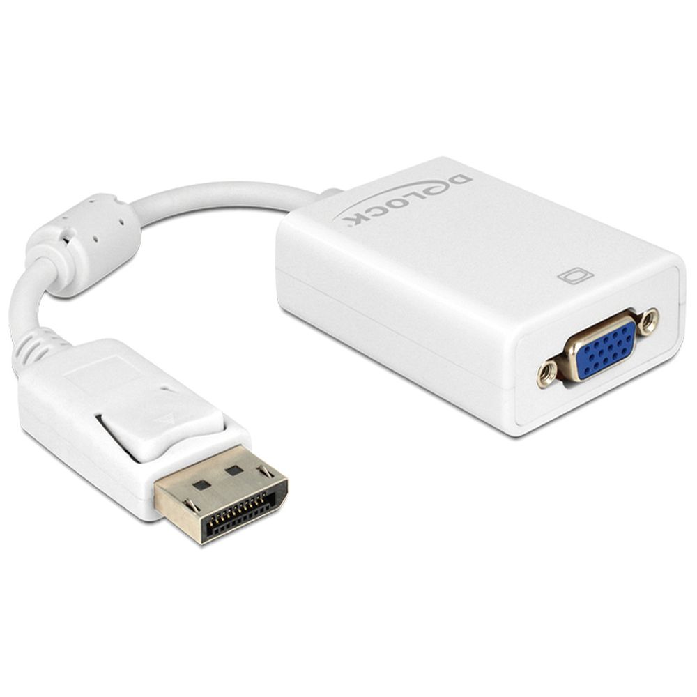 DeLOCK 61766 Videokabel-Adapter 0,125 m VGA (D-Sub) DisplayPort Weiß