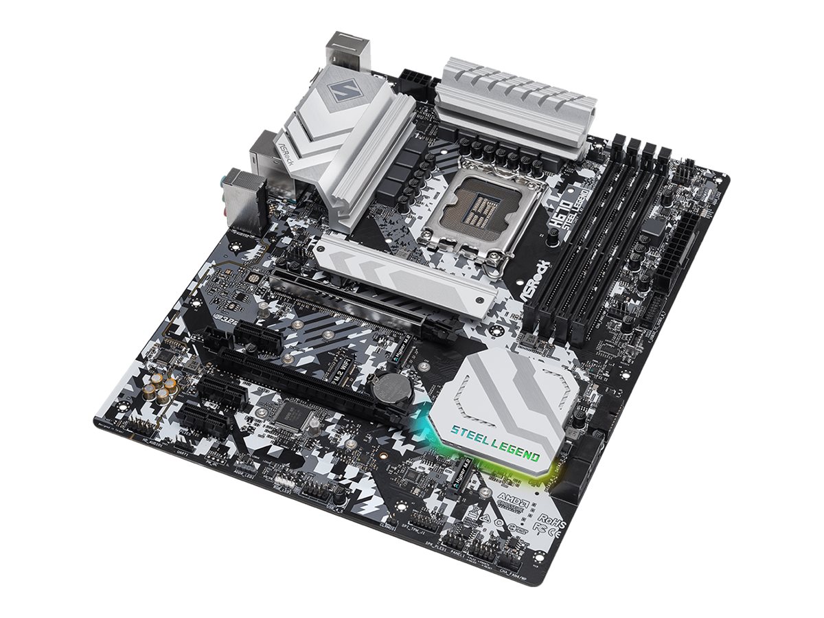 ASRock H670 Steel Legend - Motherboard - ATX - LGA1700-Sockel - H670 Chipsatz - USB-C Gen2, USB 3.2 Gen 1, USB 3.2 Gen 2, USB-C Gen 2x2 - 2.5 Gigabit LAN - Onboard-Grafik (CPU erforderlich)
