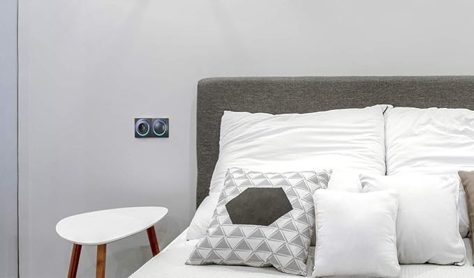 FIBARO Walli Dimmer / Z-Wave Plus Lichtdimmer mit LED Deckel, Anthrazit, FGWDEU-111-8