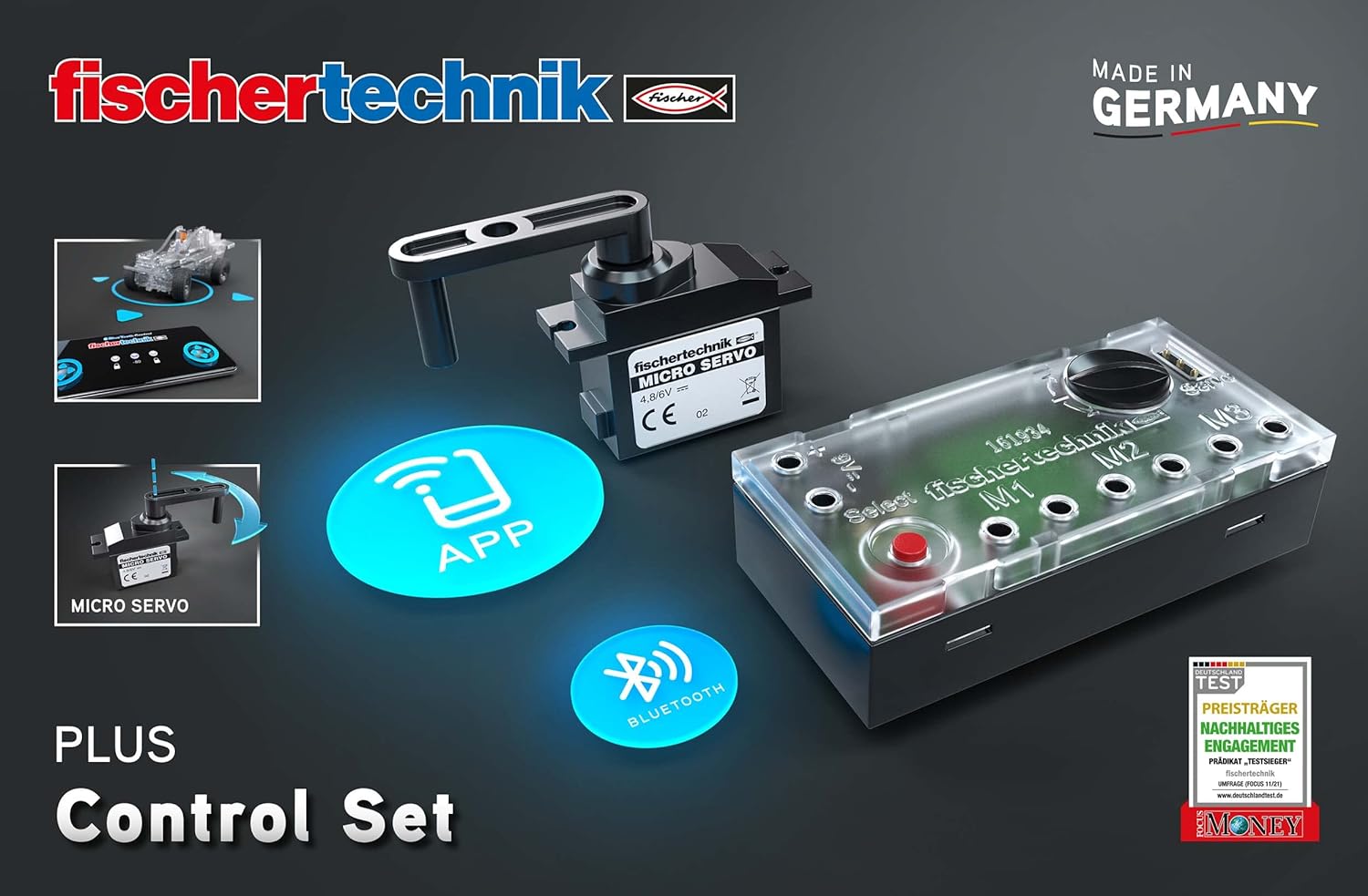 fischertechnik 563931 Plus Fernsteuerung Control Set-die Bluetooth Steuerung für den Modellbau, ab 10 Jahre , Bunt