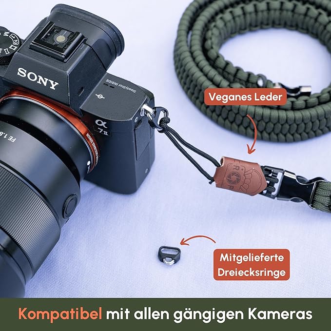 C-ROPE Kameragurt Traveler aus Paracord 125cm Military Olive retail C-ROPE Kameragurt Traveler aus Paracord 125cm Military Olive retail