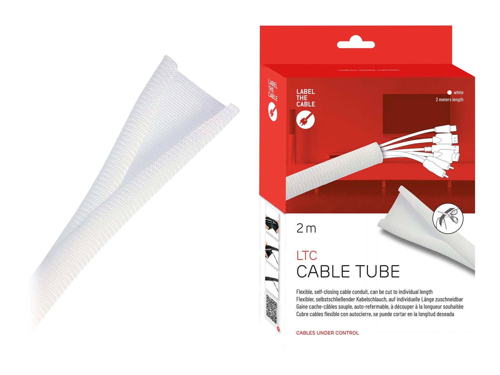 LTC Klettrolle Cable Tube 2m zum Bündeln&Ordnen von Kabeln W