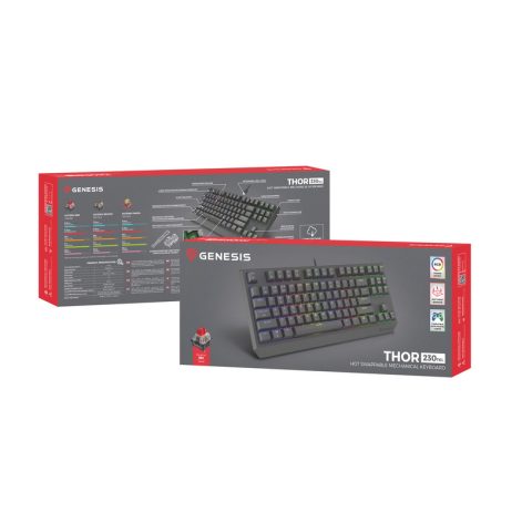 Genesis Gaming Tastatur THOR 230 TKL red kabelgeb. (DE)