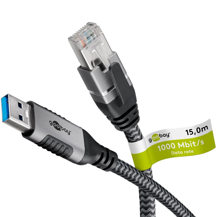 Ethernet-Kabel USB-A 3.0 auf RJ45, 15 m