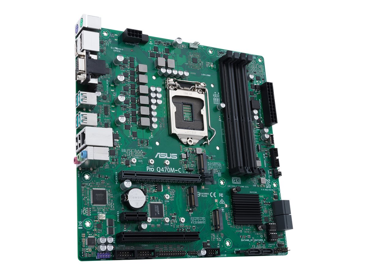 ASUS Pro Q470M-C/CSM - Motherboard - micro ATX - LGA1200-Sockel - Q470 Chipsatz - USB-C Gen1, USB 3.2 Gen 1, USB 3.2 Gen 2 - Gigabit LAN - Onboard-Grafik (CPU erforderlich) ASUS Pro Q470M-C/CSM - Motherboard - micro ATX - LGA1200-Sockel - Q470 Chipsatz - USB-C Gen1, USB 3.2 Gen 1, USB 3.2 Gen 2 - Gigabit LAN - Onboard-Grafik (CPU erforderlich)