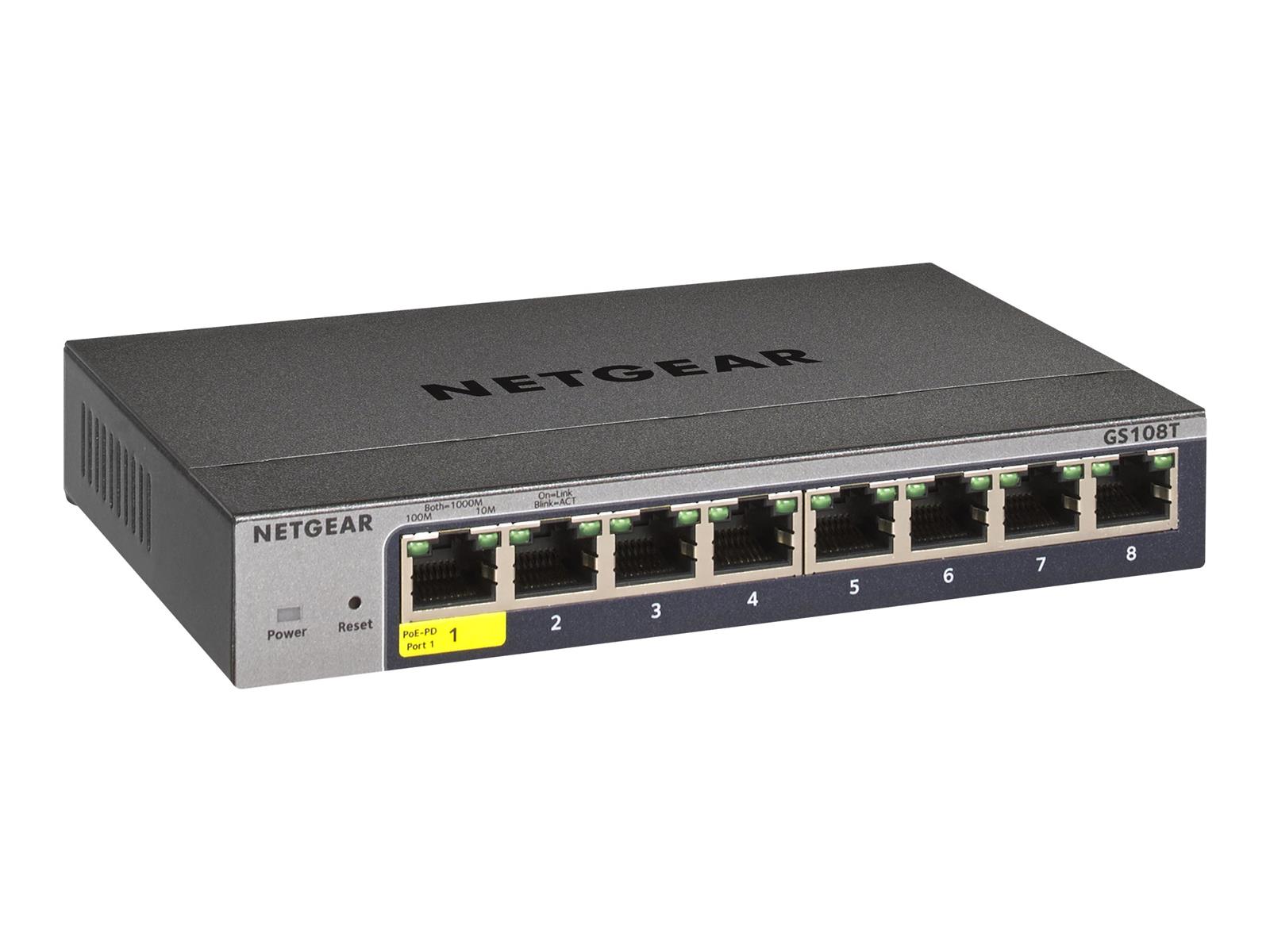NETGEAR GS108Tv3 Managed L2 Gigabit Ethernet (10/100/1000) Grau