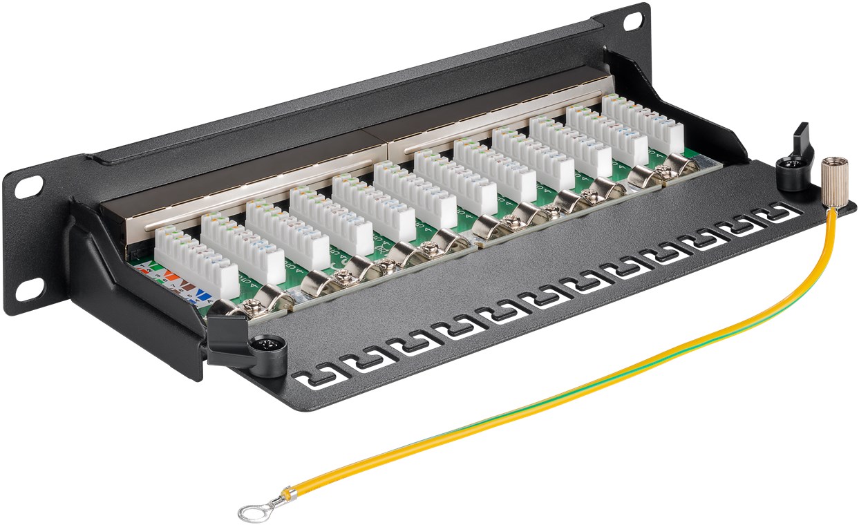 CAT 6 10-Zoll (25,4 cm) Patch Panel, 12-Port, (1 HE)