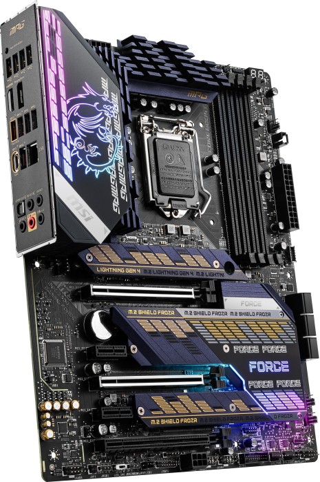 MSI MPG Z590 GAMING FORCE - Motherboard - ATX - LGA1200-Sockel - Z590 Chipsatz - USB-C Gen2, USB 3.2 Gen 1, USB 3.2 Gen 2, USB-C Gen 2x2 - 2.5 Gigabit LAN - Onboard-Grafik (CPU erforderlich)