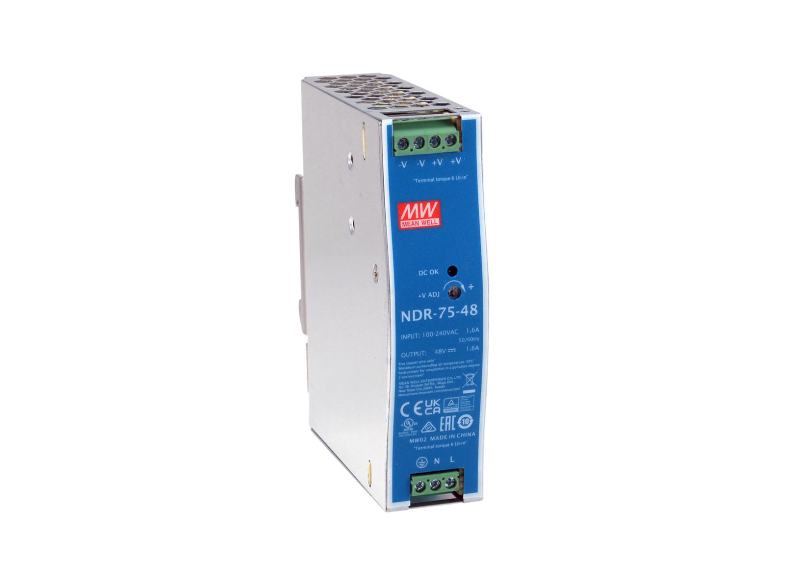 LevelOne 48V DC Industrie-Netzteil, 75W, DIN-Schiene,-20 ~ +70 ℃