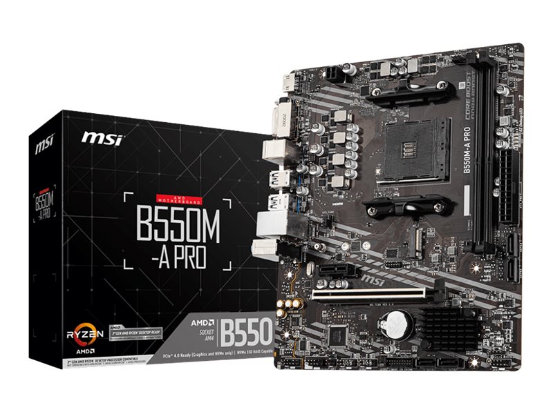 MSI B550M-A PRO - Motherboard - micro ATX - Socket AM4 - AMD B550 Chipsatz - USB 3.2 Gen 1 - Gigabit LAN - Onboard-Grafik (CPU erforderlich)