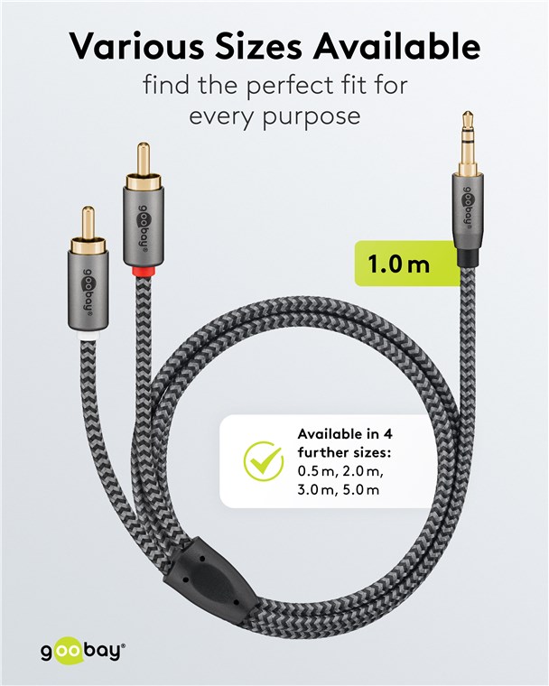 Audio Adapterkabel AUX, 3,5-mm-Klinke zu Stereo-Cinch-Stecker, 1 m Audio Adapterkabel AUX, 3,5-mm-Klinke zu Stereo-Cinch-Stecker, 1 m