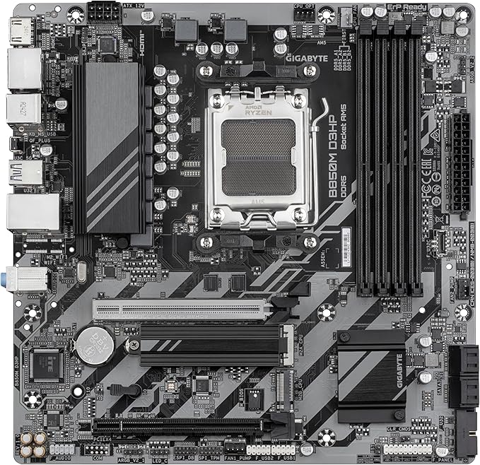 Gigabyte B850M D3HP - Motherboard - micro ATX - Socket AM5 - AMD B850 Chipsatz - USB-C 3.2 Gen 1, USB 3.2 Gen 1 - Gigabit LAN - Onboard-Grafik (CPU erforderlich)