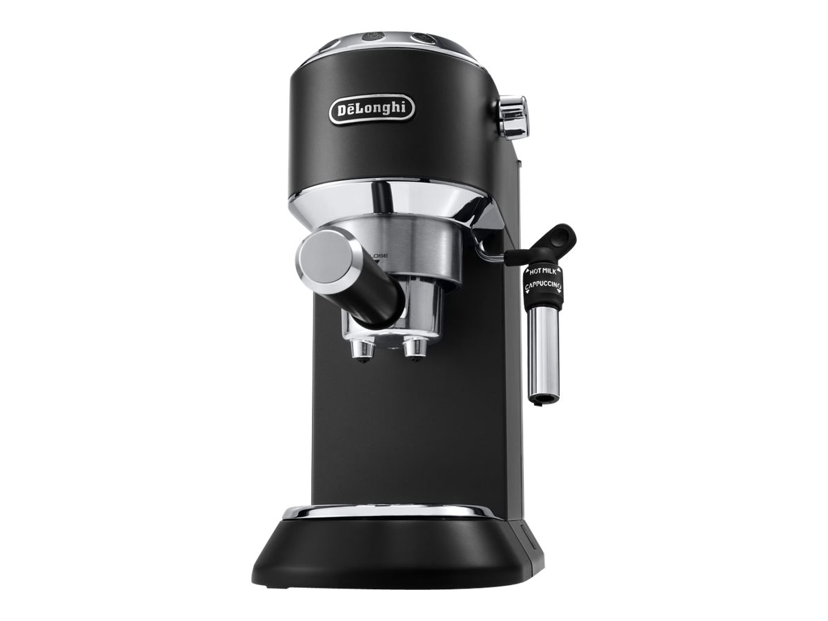 De'Longhi Dedica Style EC 685.B – Espresso Siebträgermaschine, Espressomaschine mit professionellem Milchaufschäumer, nur 15 cm breit, für Kaffeepulver oder ESE Pads, 1 l Wassertank, schwarz