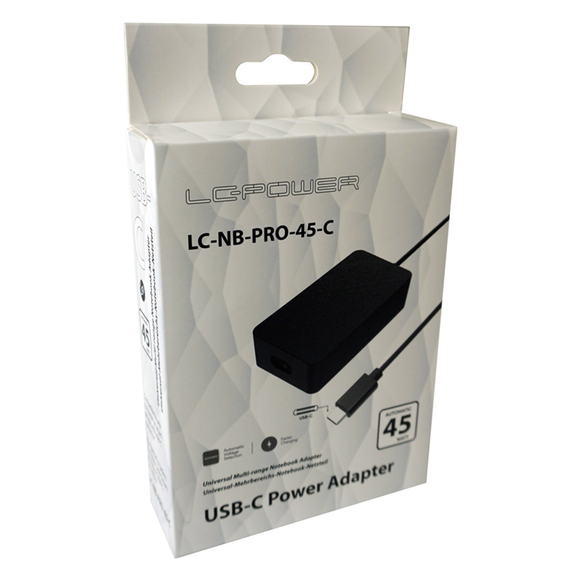 LC-Power LC-NB-PRO-45-C Netzteil & Spannungsumwandler Drinnen 45 W Schwarz