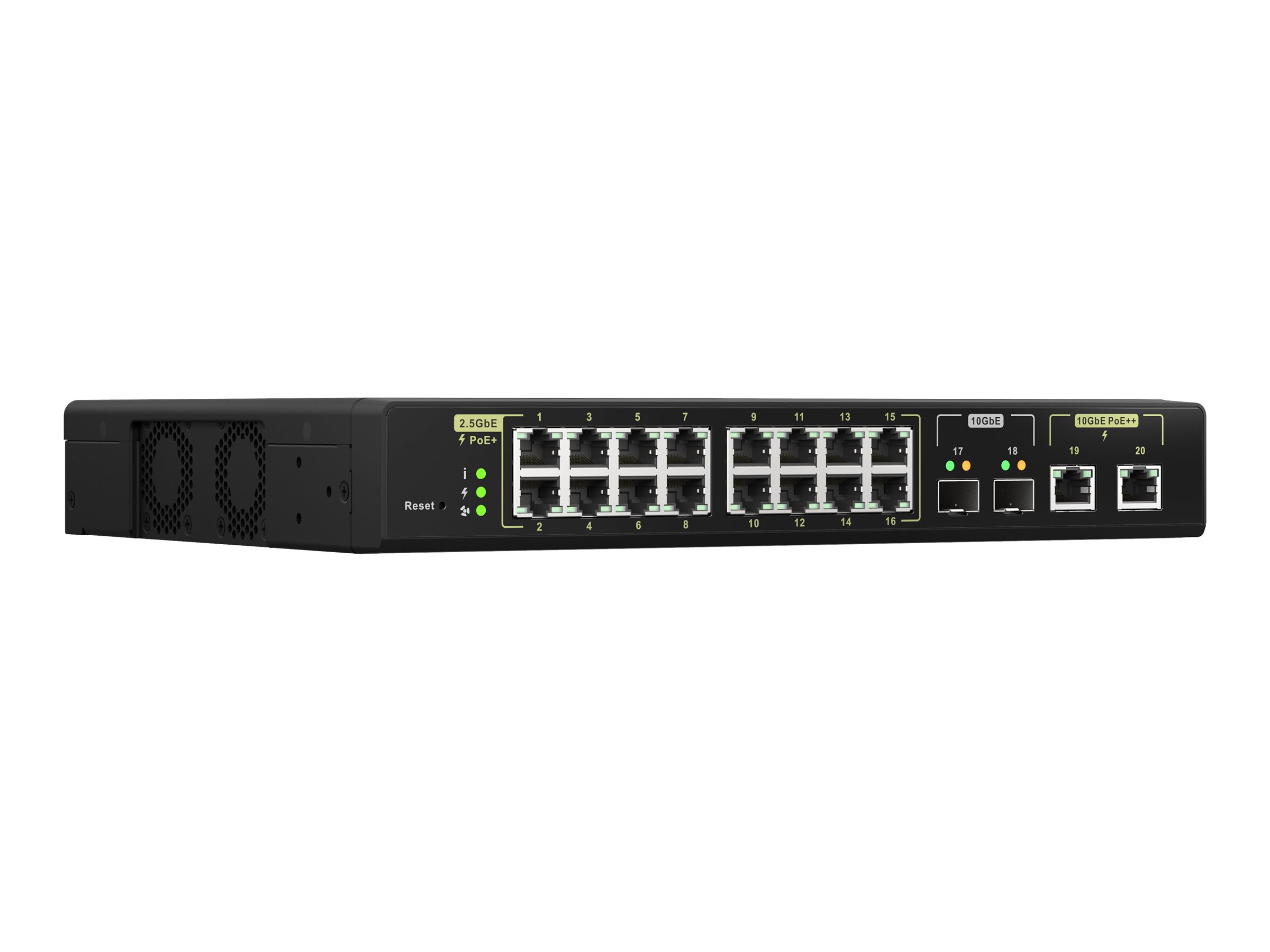 QNAP QSW-M2116P-2T2S Netzwerk-Switch Managed L2 2.5G Ethernet Power over Ethernet (PoE) Schwarz