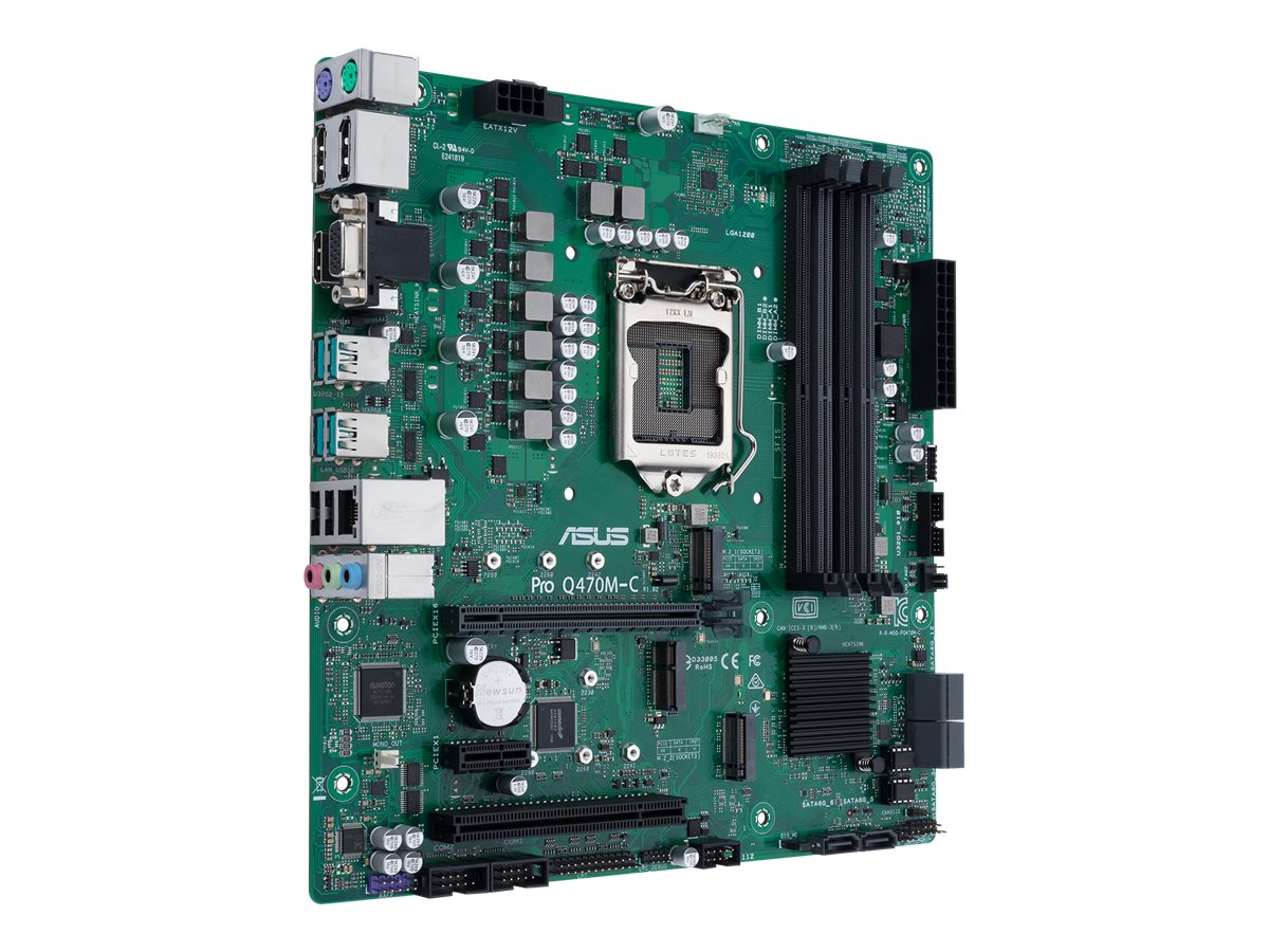 ASUS Pro Q470M-C/CSM - Motherboard - micro ATX - LGA1200-Sockel - Q470 Chipsatz - USB-C Gen1, USB 3.2 Gen 1, USB 3.2 Gen 2 - Gigabit LAN - Onboard-Grafik (CPU erforderlich) ASUS Pro Q470M-C/CSM - Motherboard - micro ATX - LGA1200-Sockel - Q470 Chipsatz - USB-C Gen1, USB 3.2 Gen 1, USB 3.2 Gen 2 - Gigabit LAN - Onboard-Grafik (CPU erforderlich)