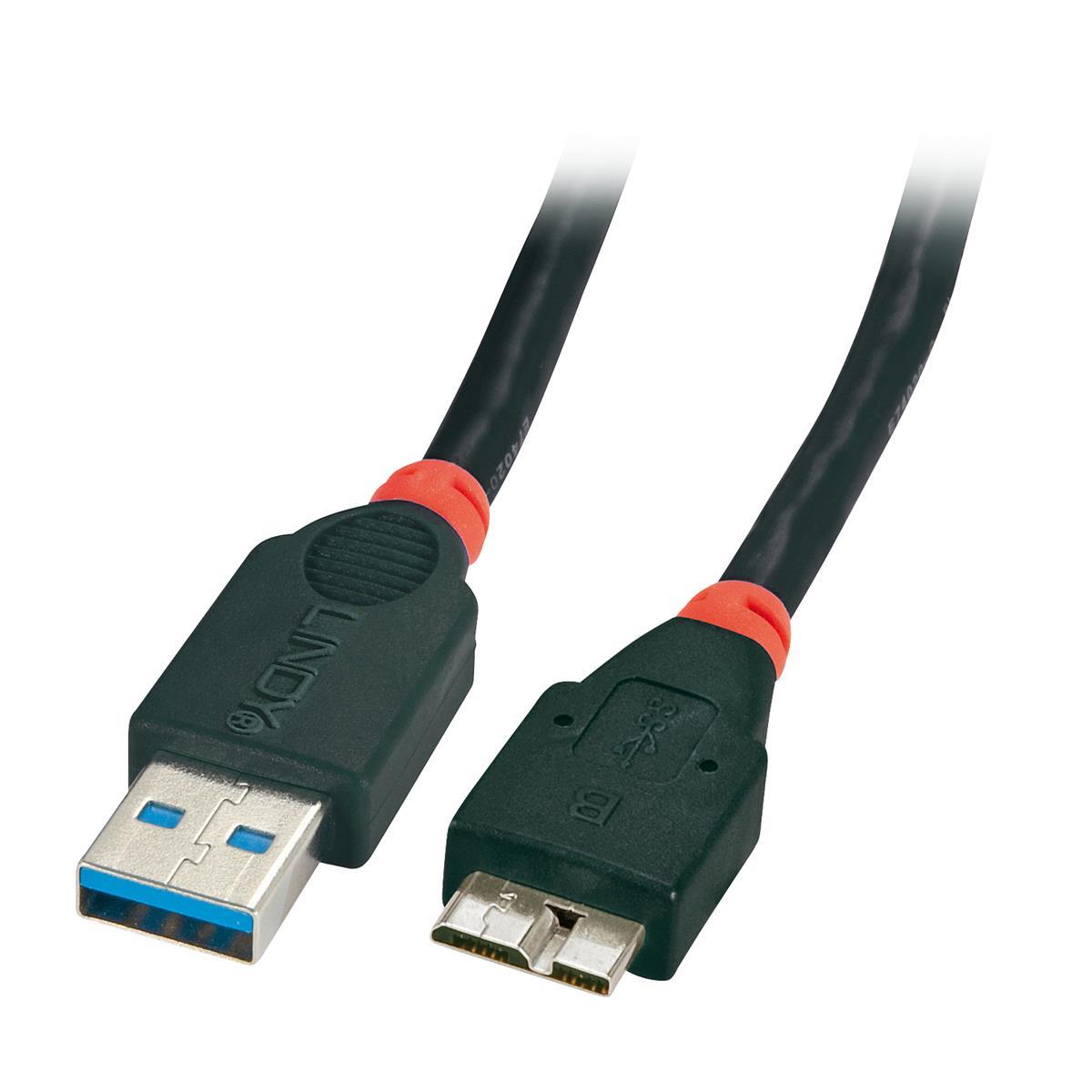 Lindy 41837 USB Kabel USB 3.2 Gen 1 (3.1 Gen 1) 2 m USB A Micro-USB B Schwarz