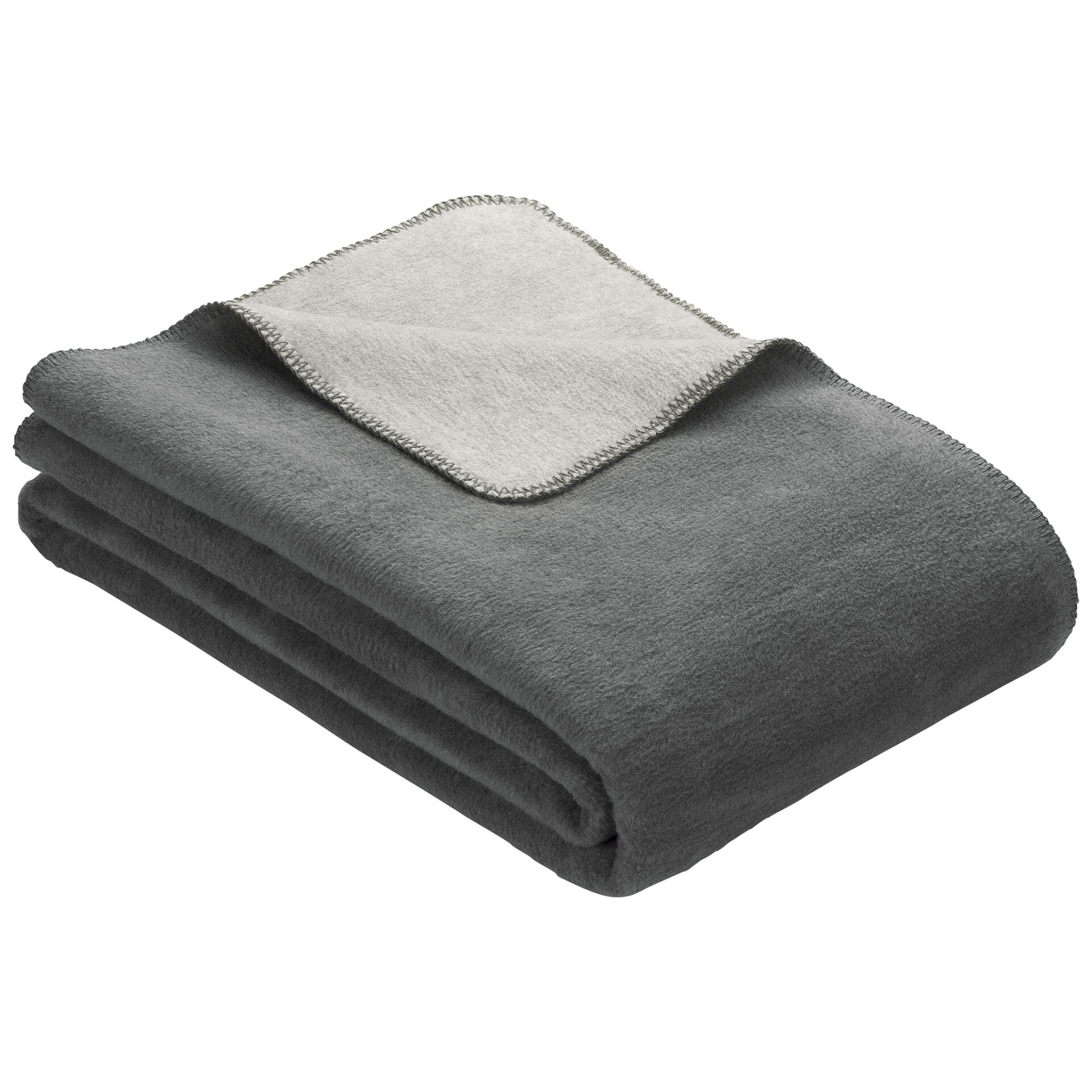Ibena Uni Doublefacedecke Dublin 2340 anthrazit/silber 150x200cm