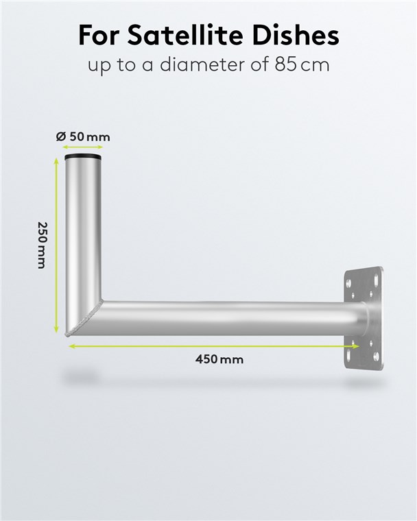 Aluminium Sat-Schüssel-Wandhalterung, 450 mm Wandabstand Aluminium Sat-Schüssel-Wandhalterung, 450 mm Wandabstand
