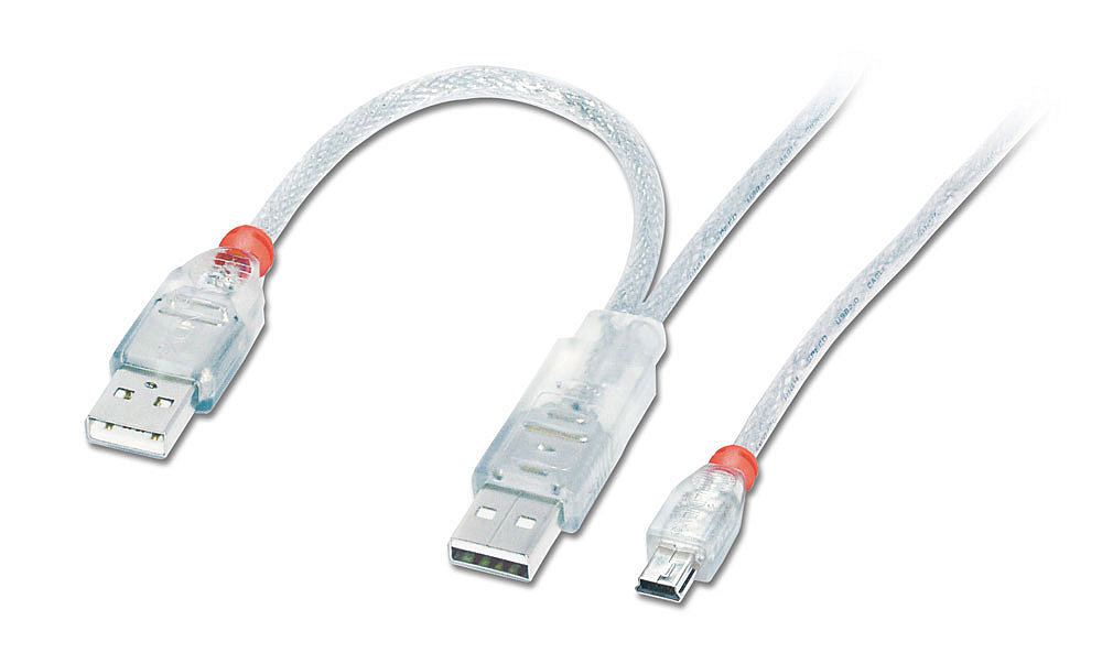Lindy 31785 USB Kabel 2 m USB A Mini-USB B Grau