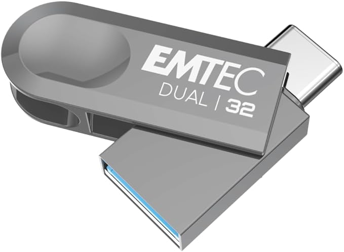 Emtec D280 Dual USB-Stick 32 GB USB Type-A / USB Type-C 3.2 Gen 1 (3.1 Gen 1) Silber