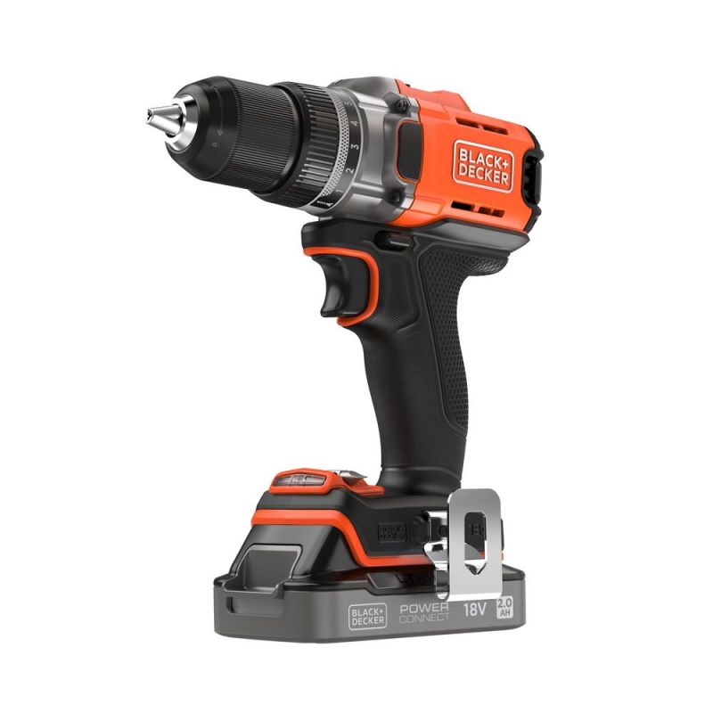 Black&Decker Akku-Bohrschrauber 18V 2Ah, 2G, Kof BCD382D1XK