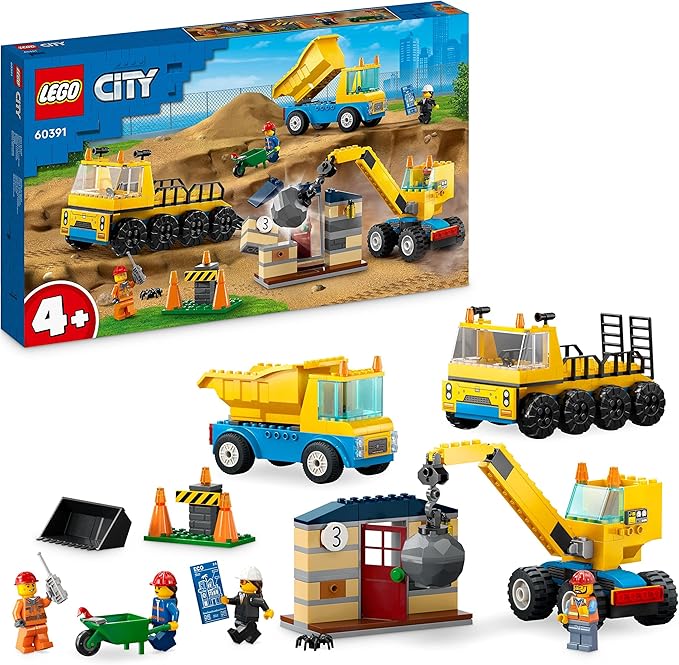 LEGO City   Baufahrzeuge und Kran mit Abrissbirne     60391
