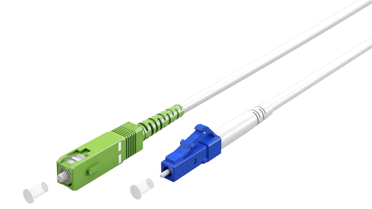 Glasfaserkabel (FTTH), Singlemode (OS2) White, (Simplex), 15 m