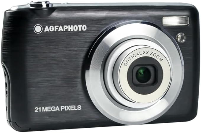 AGFA Photo Realishot DC8200 - Kompaktkamera, 18MP, Full HD Video, 2,7'' LCD-Bildschirm, 8-facher optischer Zoom, Lithium-Batterie und 16GB SD-Karte - Schwarz