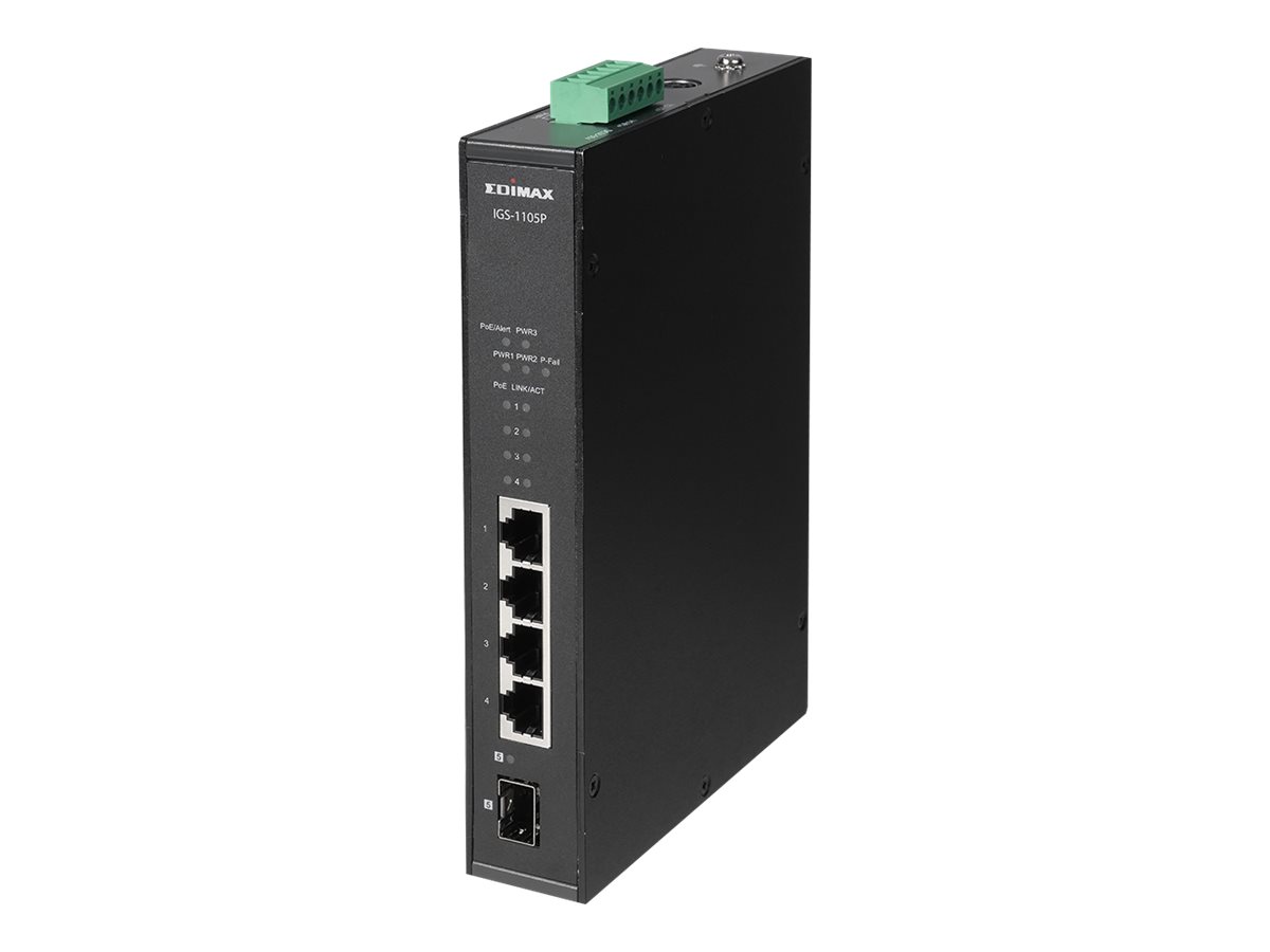 Edimax IGS-1105P Netzwerk-Switch Unmanaged Gigabit Ethernet (10/100/1000) Power over Ethernet (PoE) Schwarz