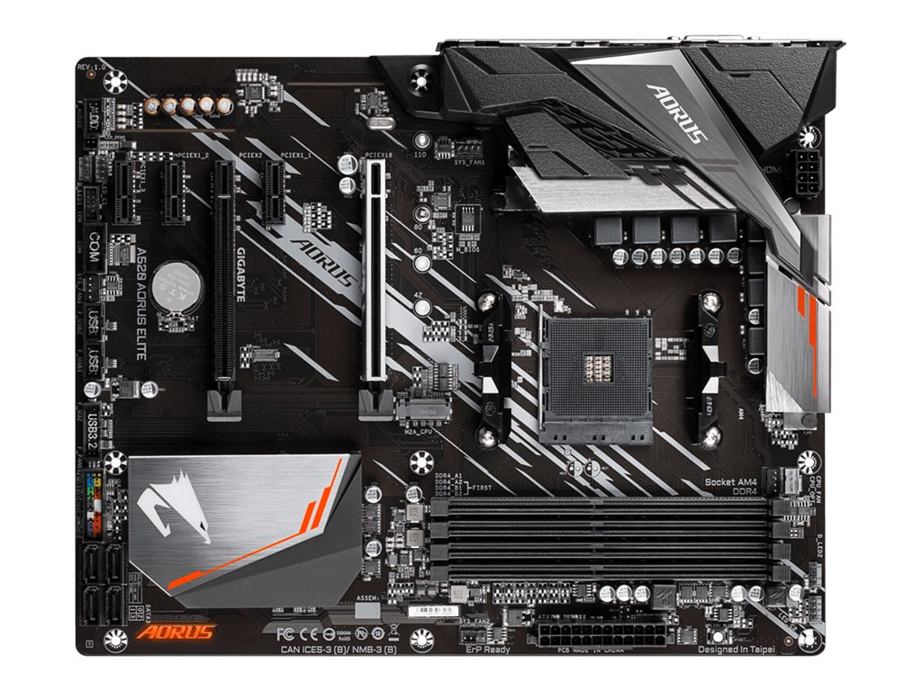 GIGABYTE A520 AORUS ELITE Motherboard - Unterstützt AMD Ryzen 5000 Serie AM4 CPUs, 5+3 Phasen Pure Digital VRM, bis zu 4733MHz DDR4 (OC), PCIe 3.0 x4 M.2, GbE LAN, USB 3.2 Gen2