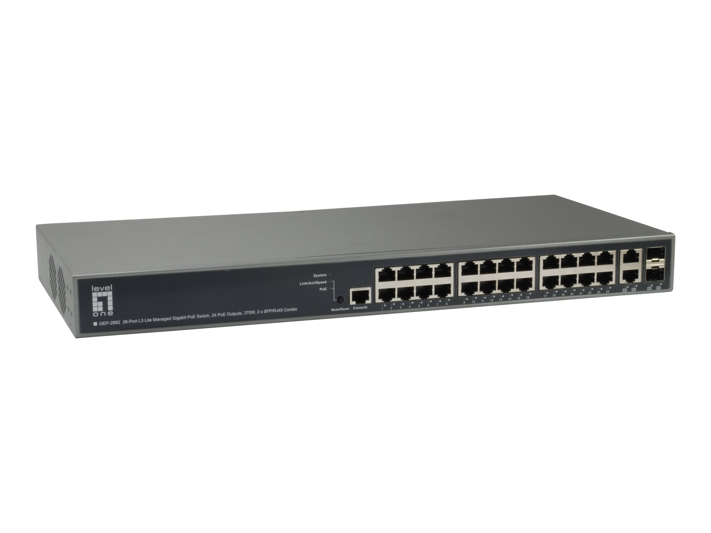 LevelOne GEP-2682 Netzwerk-Switch Managed L3 Gigabit Ethernet (10/100/1000) Power over Ethernet (PoE) LevelOne GEP-2682 Netzwerk-Switch Managed L3 Gigabit Ethernet (10/100/1000) Power over Ethernet (PoE)