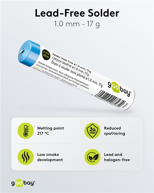 Lötzinn bleifrei, ø 1,0 mm, 17 g Lötzinn bleifrei, ø 1,0 mm, 17 g