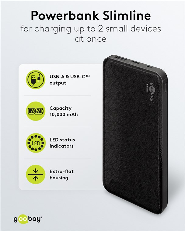 Powerbank Slimline 10.000 mAh Powerbank Slimline 10.000 mAh