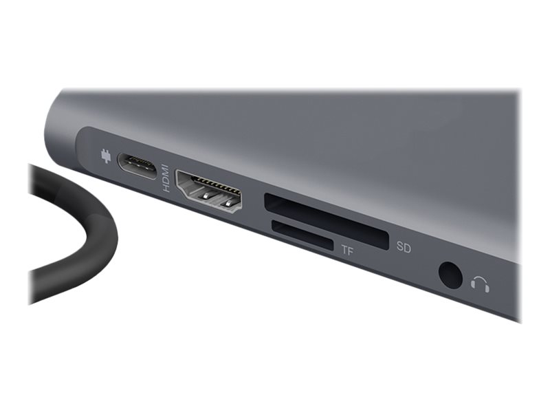ICY BOX IB-DK4040-CPD Kabelgebunden USB 3.2 Gen 1 (3.1 Gen 1) Type-C Anthrazit, Schwarz