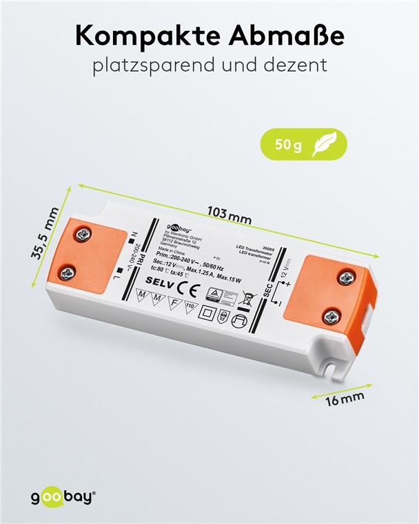 LED-Trafo 12 V/15 W LED-Trafo 12 V/15 W