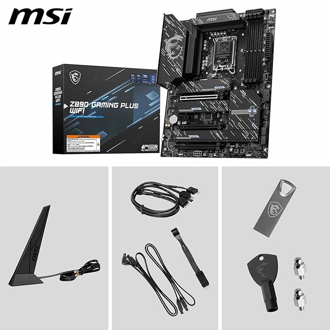 MSI Z890 GAMING PLUS WIFI Motherboard Intel Z890 LGA 1851 (Socket V1) ATX MSI Z890 GAMING PLUS WIFI Motherboard Intel Z890 LGA 1851 (Socket V1) ATX