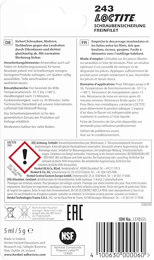 Loctite Schraubensicherung Mittelf. 5ml L243 retail