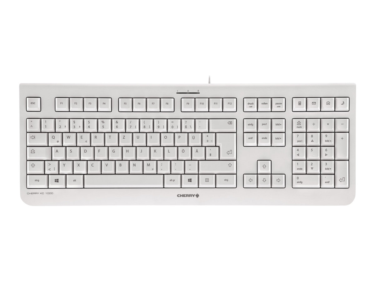 CHERRY KC 1000, Kabelgebundene Tastatur, Weiß Grau, USB (QWERTZ - DE) CHERRY KC 1000, Kabelgebundene Tastatur, Weiß Grau, USB (QWERTZ - DE)